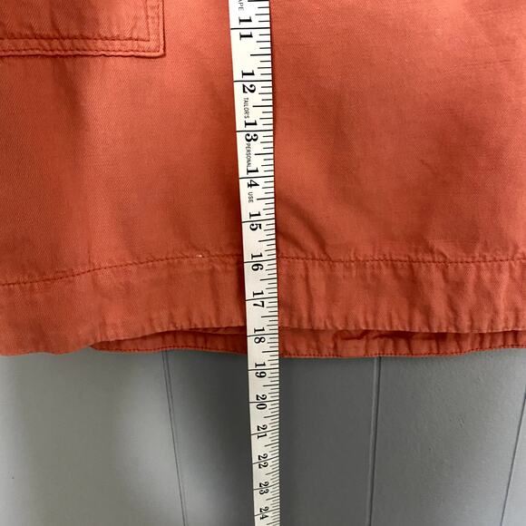 Anthropologie Orange Cotton Linen Blend Boho Cargo Utility Mini Skirt 10 - Picture 3 of 9